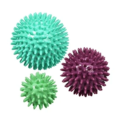 Abbildung von ResultSport Igelball Massageball Set mit Noppen für Rücken, Beine, Füße &amp; Hände Muskelmassage 6cm, 8cm und 10cm Triggerpunkt Massagebälle, Stress Reflexzonen, Myofaszialer Ball, Rollerball