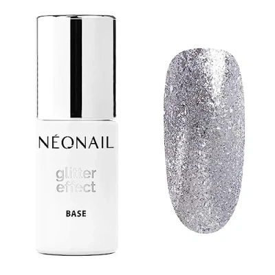 Abbildung von NÉONAIL UV Nagellack Base Coat Gel Glitter Effect Silver Twinkle Unterlack Für Nägel Lack Modeling 7,2 ml