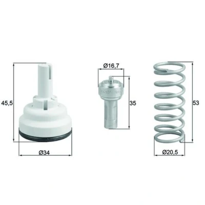 Abbildung von MAHLE ORIGINAL TX 182 87D Kühlwasserthermostat 87 34 mit Dichtung VOLKSWAGEN: Golf Plus / Crossgolf