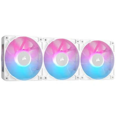 Abbildung von Corsair iCUE LINK RX120 RGB 120mm PWM Lüfters mit System Hub Magnetisches Kuppellager Dreierpack Weiß