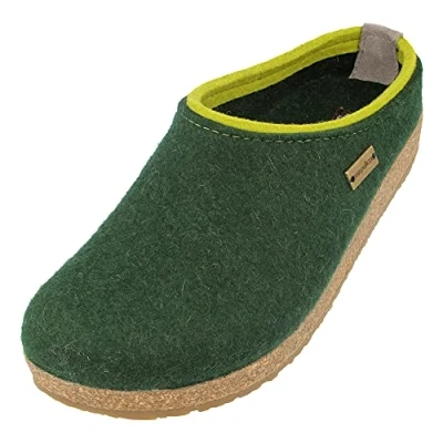 Abbildung von HAFLINGER Grizzly Kris Filzpantoffel Hausschuh Filzclog Grün (Eibe 335), Gr.40