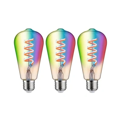 Abbildung von Paulmann 291.64 Filament 230V LED Kolben 3x470lm 3x6,3W 2200 6500K RGBW+ dimmbar Gold