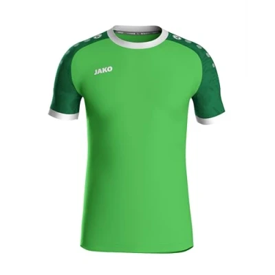 Abbildung von JAKO ICONIC Trikot Kinder Soft Green, Sportgrün, Gr. 128 Nachhaltiges Sport Shirt kurzarm aus 100% recyceltem Polyester, Feuchtigkeitstransportierend