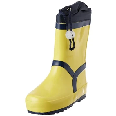 Abbildung von Playshoes Gummistiefel gefüttert Regenstiefel, gelb Marine, 33 EU