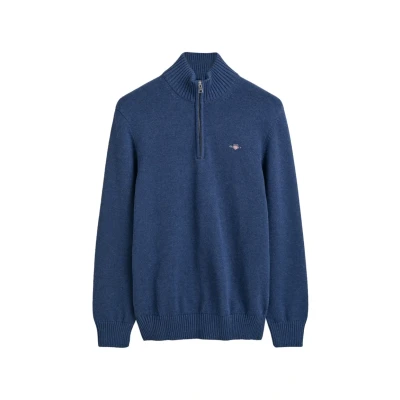 Abbildung von GANT Casual Halfzip Strickpullover, Herren, Größe: Medium, Dark jeansblue melange