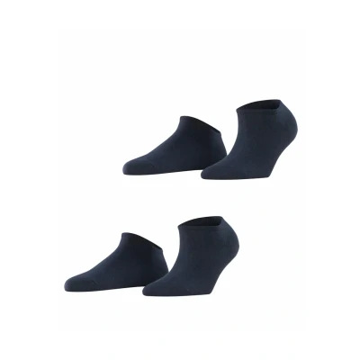 Abbildung von ESPRIT Damen Sneakersocken Uni 2 Pack W SN Baumwolle kurz einfarbig Paar, Blau (Marine 6120), 39 42