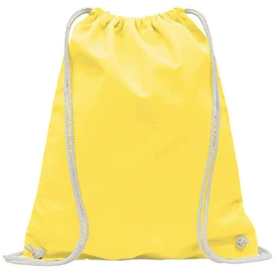 Abbildung von Baumwollbeutel 10 Stück 38x42cm Sportbeutel Rucksack Stofftasche Turnbeutel Bag, Beutel, Baumwollbeutel, Jutebeutel OEKO TEX® zertifiziert Stoffbeutel Einkaufsbeutel Gym zum bemalen (Gelb)