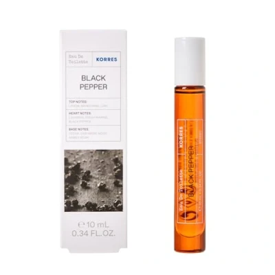 Abbildung von KORRES BLACK PEPPER Eau De Toilette für Herren in praktischer Deluxe Reisegröße, würzig, frischer Duft mit Zitrusnoten, dermatologisch getestet, vegan, 10 ml