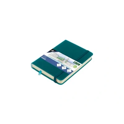 Abbildung von Skizzenbuch Kangaro A6 Dark Turquoise PU Hardcover 80 Blatt 140 Gramm cremefarbenes Papier mit Gummiband und Band