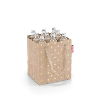 Abbildung von reisenthel bottlebag 9 Fächer, einfaches Recycling der Flaschen, Tragegurte, Couleur:metallic dots coffee