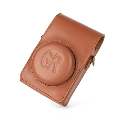 Abbildung von kinokoo Schutzhülle für Ricoh GR/GR II/GR III/GR IIIx Kamera, PU Leder GR II III X Kameratasche mit Schultergurt Tragetasche im Retro Stil Braun