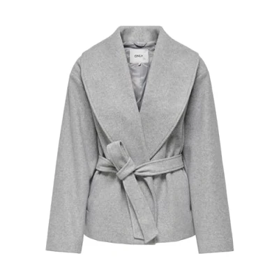 Abbildung von ONLY Onlaugusta LIFE Kurzmantel, Damen, Größe: Medium, Light grey melange