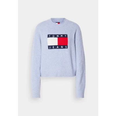 Abbildung von Tommy Jeans Melange FLAG Strickpullover, Damen, Größe: 44, Vintage iris