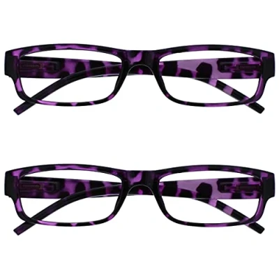 Abbildung von The Reading Glasses Company Die Lesebrille Unternehmen Lila Schildpatt Leicht Komfortables Leser Wert 2er Pack Herren Frauen RR32 5 +1,50