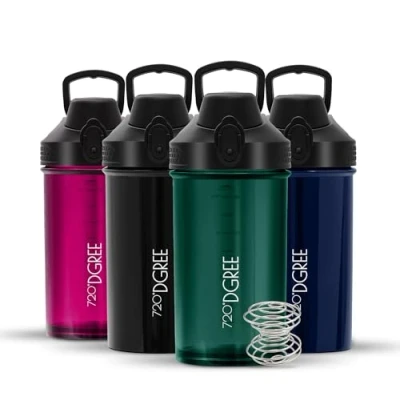 Abbildung von 720DGREE Fitness Shaker “uberShaker“ 550ml Premium Eiweißshaker Auslaufsicher, BPA Frei Schüttelbecher, Mixbecher für cremige Eiweiß Shakes, Gym, Workout, Nutrition Ohne Pulverfach