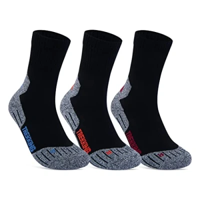 Abbildung von 3 Paar Sportsocken Herren Damen Laufsocken Funktionssocken Wandersocken Stoßabfedernd 16101 WP (Farbmix 47 50)