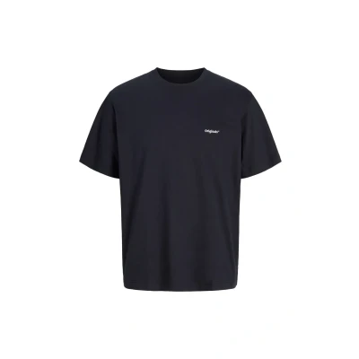 Abbildung von Jack &amp; Jones CREW NECK Tshirt print, Herren, Größe: Large, Black print:yellow clam