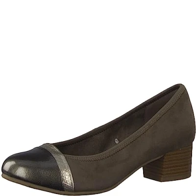 Abbildung von Jana Damen Pumps Kleiner Absatz Elegant Weite H Mehrweite, Braun (Taupe Comb), 37 EU