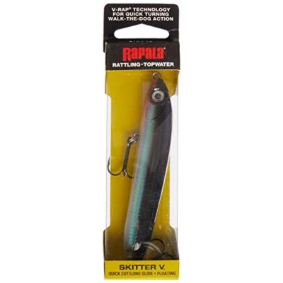 Abbildung von Rapala Skitter V Angelköder Angelzubehör mit durchsichtigem Körper Süßwasser Spinnköder Lauftiefe Topwater Fischköder 10cm, 14g Hergestellt in Estland Silver