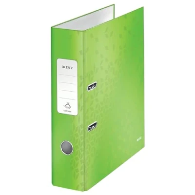 Abbildung von Leitz Qualitäts Ordner 180, 10er Pack, A4, 8 cm Rückenbreite, laminierte Graupappe, Grün, WOW Serie, 10050054
