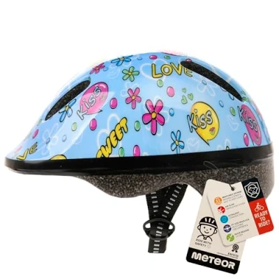 Abbildung von meteor Kinder Fahrradhelm, Skaterhelm, Sicherheitshelm MV6 2 Size: S 48 52cm 220g KISS Love