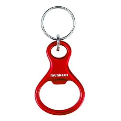 Abbildung von munkees Schlüsselanhänger Achter mit Flaschenöffner aus hochwertigem Aluminium, Schlüsselring, 3407 (Rot)