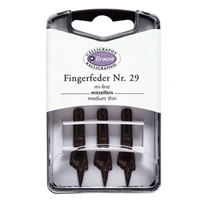 Abbildung von Brause J.Herbin 300029B Packung mit 3 Fingerfedern, für eine exacte Strichführung, ideal Kalligraphie, 1 Pack