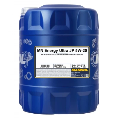 Abbildung von Mannol Energy Ultra Jp 5W 20 20l Motoröl MN7906 FORD: Galaxy Mk2 MPV, FIESTA 6, FOCUS 3 Turnier, MITSUBISHI: ASX Off Road, Lancer 8 Limousine