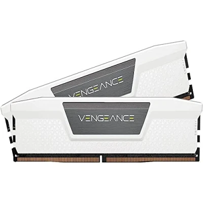 Abbildung von Corsair VENGEANCE DDR5 RAM 64GB (2x32GB) 5200MHz CL40 Intel XMP iCUE Kompatibel Computer Speicher Weiß (CMK64GX5M2B5200C40W)