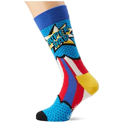 Abbildung von Happy Socks Super Dad Socke, Socken Herren, blau, 41 46