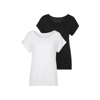 Abbildung von Vivance 2 PACK Tshirt basic, Damen, Größe: 36/38, Weiß schwarz