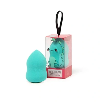 Abbildung von Legami Make Up Schwamm für die Anwendung von Grundierung und Korrektoren, verteilt das Produkt ohne zu viel absorbieren, praktisch gleichmäßig, weich im Griff, Durchmesser 4 cm, Thema Dino