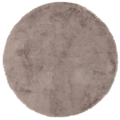 Abbildung von Brandsseller Kunstfell Teppich Rund ca. Ø 90 cm Lammfell Optik Bettvorleger Dekoteppich Kuschelfell Taupe