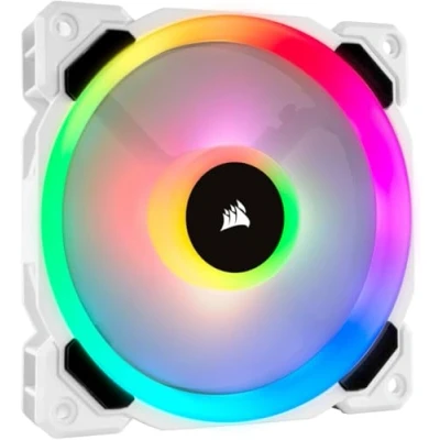 Abbildung von Corsair LL120 RGB LED PWM PC Gehäuselüfter (120mm Dual Licht Loop LED, Einzelverpackung) weiß