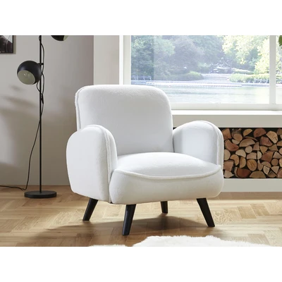 Abbildung von Atlantic Home Collection BEN Sessel, Stoff, 4 Schaffellimitat weiß, 1 Armlehnensessel , 4) Weiß