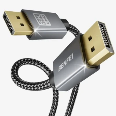 Abbildung von BENFEI [VESA zertifiziert] 8K DisplayPort auf 1.4 Kabel 1,8M(8K@30Hz 4K@165Hz/120Hz 2K@240Hz/165Hz/144Hz), DP 32,4Gbps mit HDR10 FreeSync G Sync DTS HD DSC1.2 für Gaming Grafikkarte