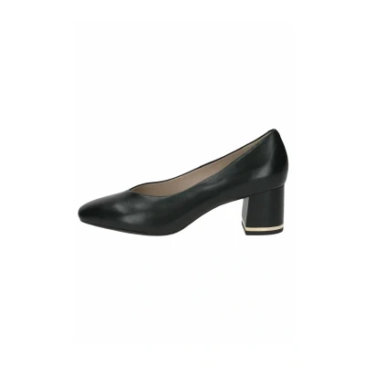 Abbildung von CAPRICE Damen Pumps aus Leder mit Riemen, Schwarz (Black Nappa), 39 EU