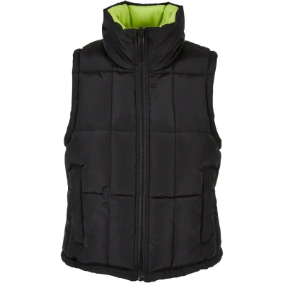 Abbildung von Urban Classics Reversible Cropped Puffer Weste, Damen, Größe: XS, Black frozenyellow