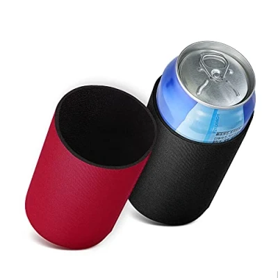 Abbildung von kwmobile 2x 330ml / 355ml Dose Dosenkühler für Bierdosen und andere Getränkedosen 6,5 x 10 cm Schwarz Rot