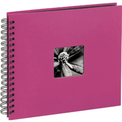 Abbildung von Hama Fotoalbum 28x24 cm (Spiral Album mit 50 schwarzen Seiten, Fotobuch Pergamin Trennblättern, zum Einkleben und Selbstgestalten) pink