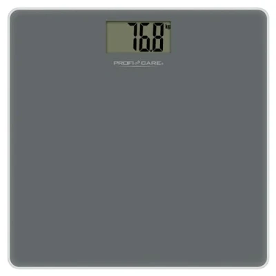 Abbildung von ProfiCare® Waage Personen mit Glasoberfläche Körperwaage Messbereich 5 180 kg &amp; großem LCD Display Personenwaage Step On Automatik digital PC PW 3122 grau