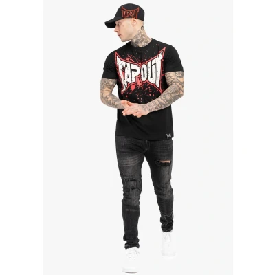 Abbildung von Tapout Normale Passform Splashing Tshirt print, Herren, Größe: XXL, Black red ecru