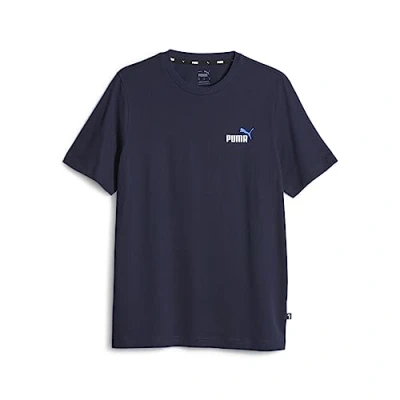 Abbildung von Puma ESSENTIALS+ Zweifarbiges MIT Kleinem LOGO Tshirt print, Herren, Größe: Small, Navy
