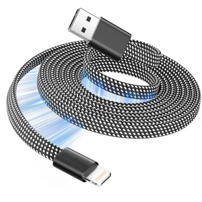 Abbildung von Magtame magnetisches Lightning Kabel, 1M MFi zertifiziertes Phone Ladegerät Kabel Schnellladen, flaches einziehbares geflochten für Auto Kompatibel mit 14 13 12 11 Pro Max XR XS X