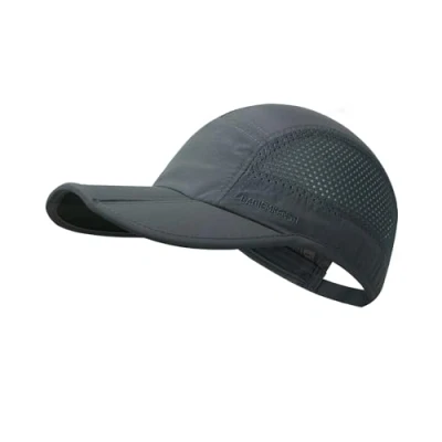 Abbildung von Folding Running Man Hat,Visors Sport Cap Summer Mesh Breathable Waterproof Trucker Hat Women Baseball Hiking Quick Drying with 3.54in Brim 19 24in Adjustable Unisex 63g Deep Gray JQ53