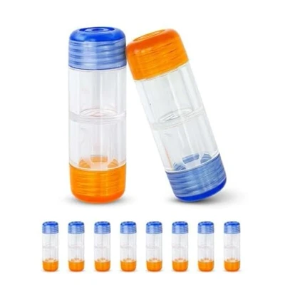 Abbildung von SPORTS WORLD VISION 10 Stück Kontaktlinsenbehälter für Harte Linsen/Rigid Gas Permeable RGP Kontaktlinsen Großpackung