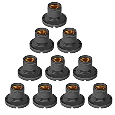 Abbildung von Demiawaking IT 10 Stück Lampenfassungen E27 Universal Fassung Lampenfassung Flach Adapter Energiesparend