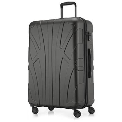 Abbildung von suitline großer Hartschalen Koffer Trolley Rollkoffer XL Reisekoffer, TSA, 76 cm, ca. 96 110 Liter, 100% ABS Matt, Gelb