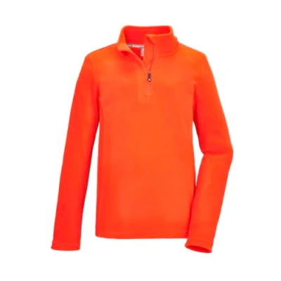 Abbildung von killtec Jungen Fleeceshirt mit Stehkragen und Reißverschluss KSW 184 BYS FLC SHRT, dunkelorange, 116, 40867 000