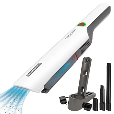 Abbildung von ProfiCare® Handstaubsauger beutellos für Auto und Haushalt, Akku inkl. 3 Düsen Bürstenaufsatz + Ladestation kabelloser Handsauger mit bis zu 25 Minuten Laufzeit PC AKS 3102